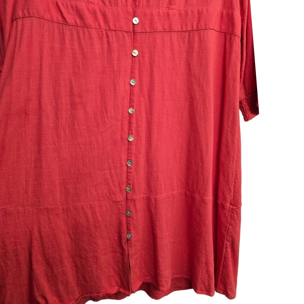 J.Jill Coral Midi Dress Small Casual Lagenlook Minimalist Coastal Grandma Boho - Picture 7 of 8